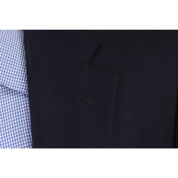 Hickey-Freeman Current Navy Blue Roman Coin Buttons Wool Blazer Jacket 40L - Picture 5 of 8